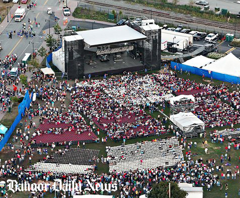 An overhead image of the Bangor Waterfront Venue