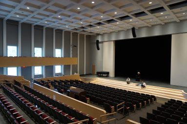 Kelsey Rogers in auditorium space