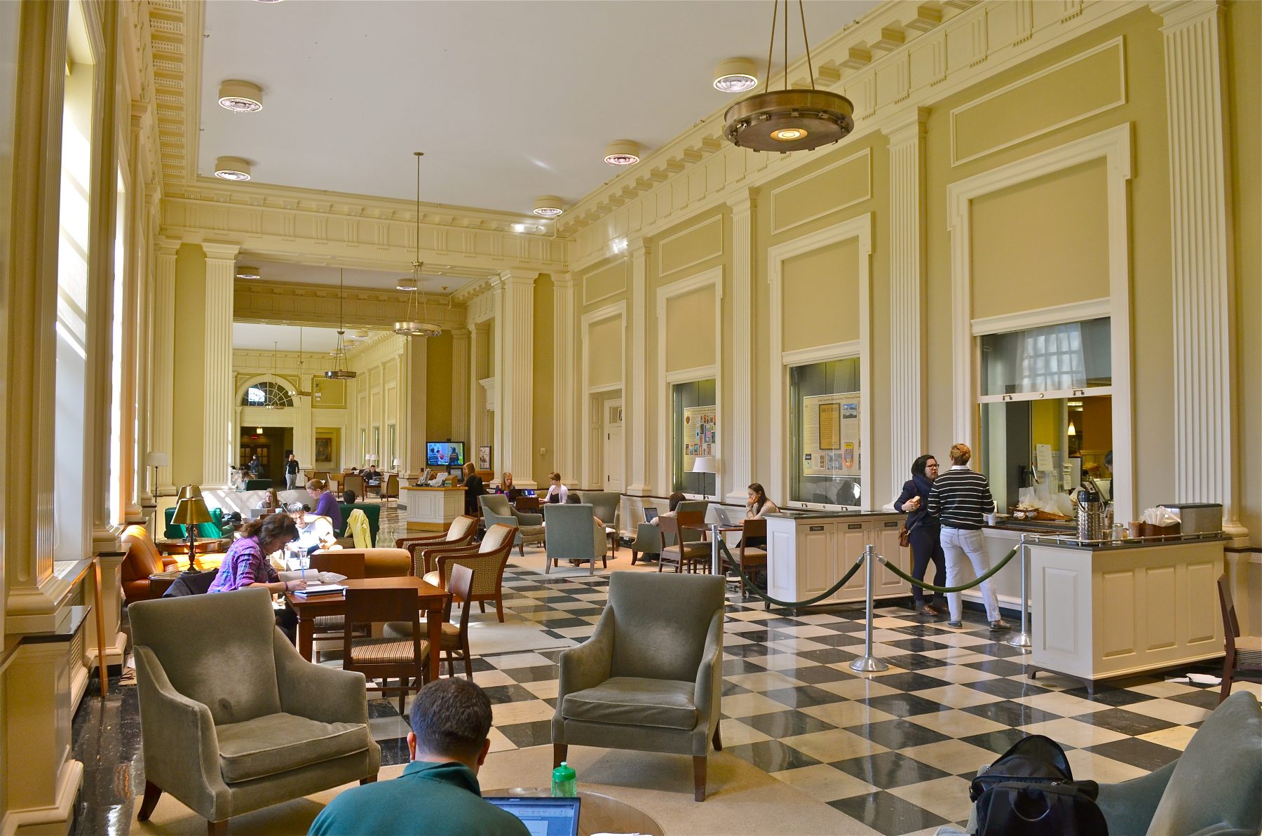 Dartmouth Baker Library Interior, lobby lounge