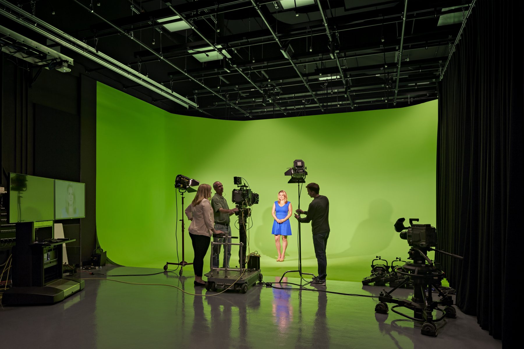Syracuse Newhouse Studios News green screen room/studio