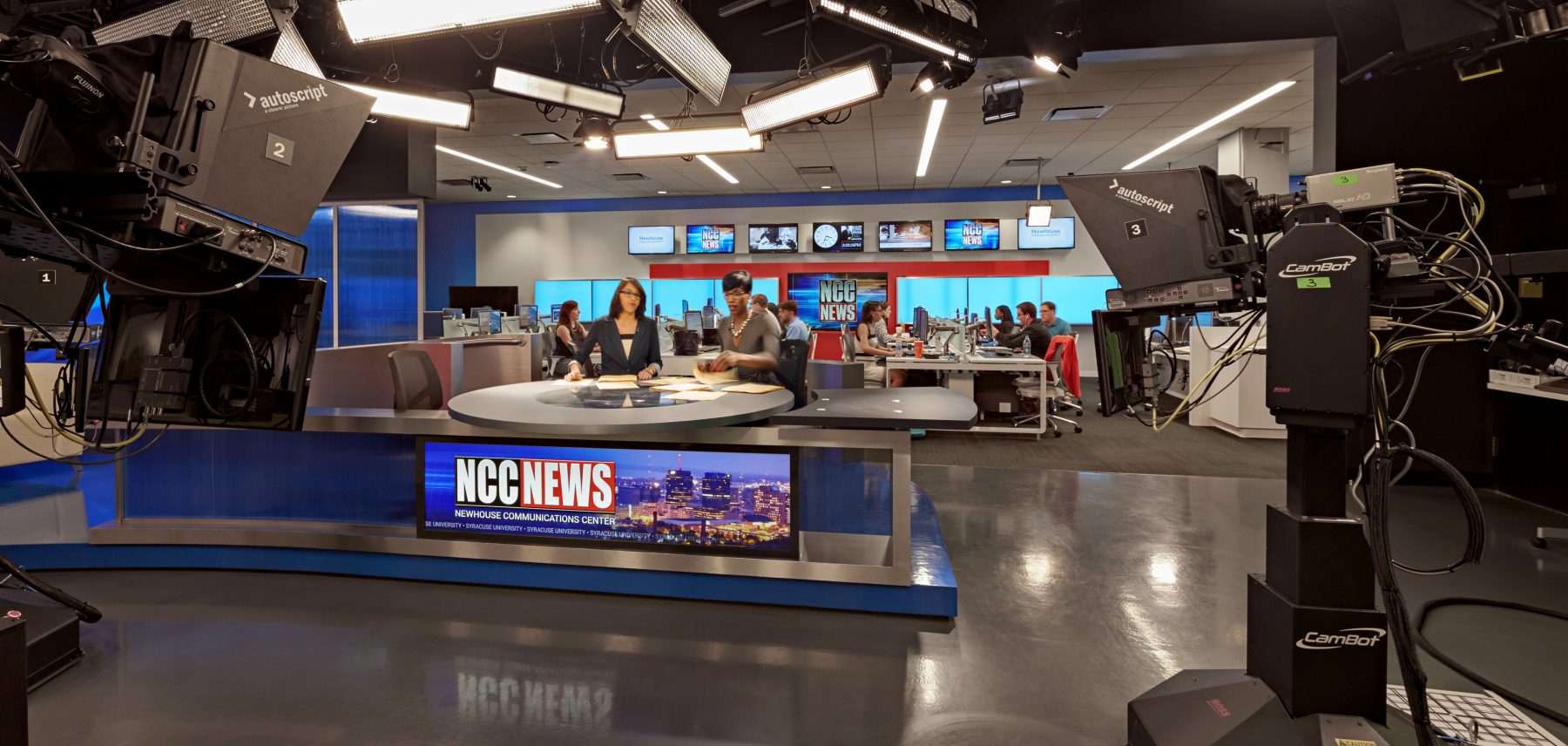 Syracuse Newhouse Studios News production/broadcast room
