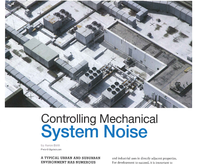 The cover of the Controlling Mechanical System Noise Article