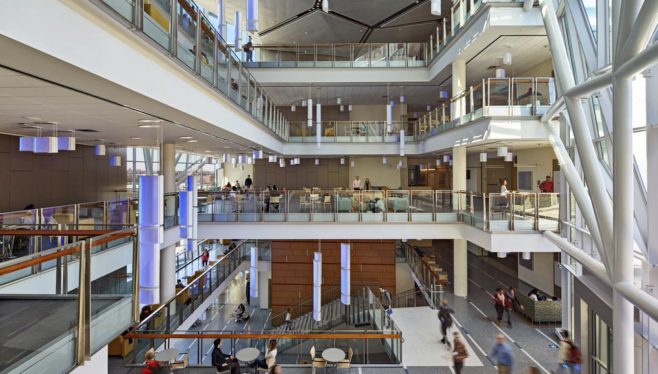 Umass Boston Integrated Science atrium