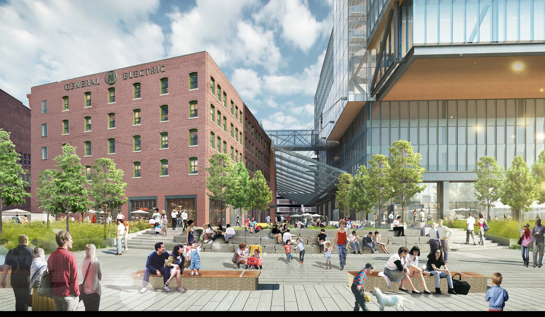 GE Headquarters rendering of courtyard