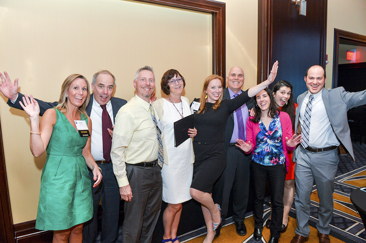 A photo of part of the Acentech marketing and admin team with their SMPS award.