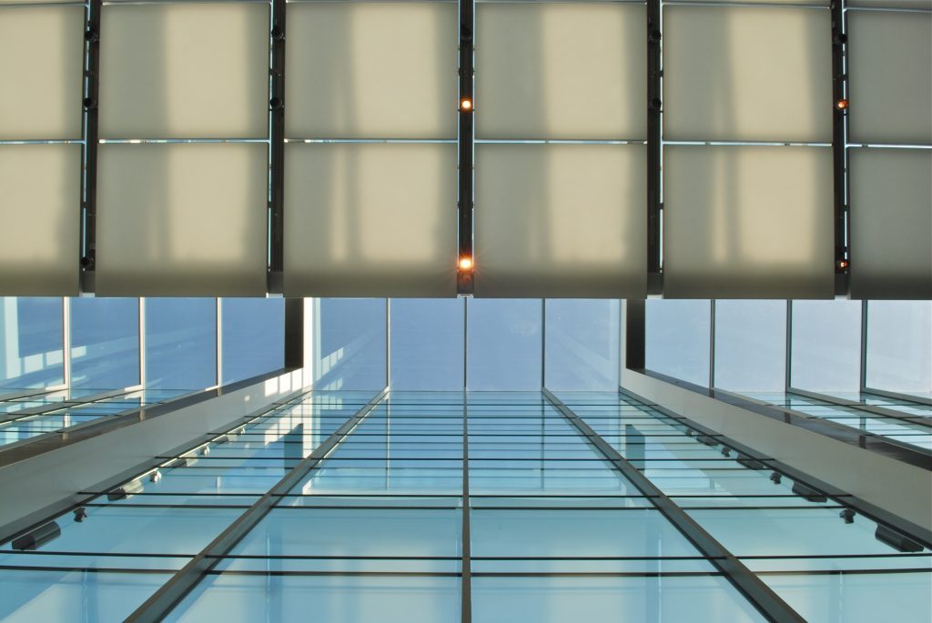 An image of the MFA Shapiro Courtyard Ceiling and Glass Facade