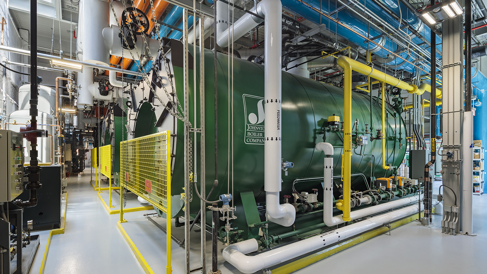 Tufts University Central Energy Plant Interior, two Johnston boiler company boilers