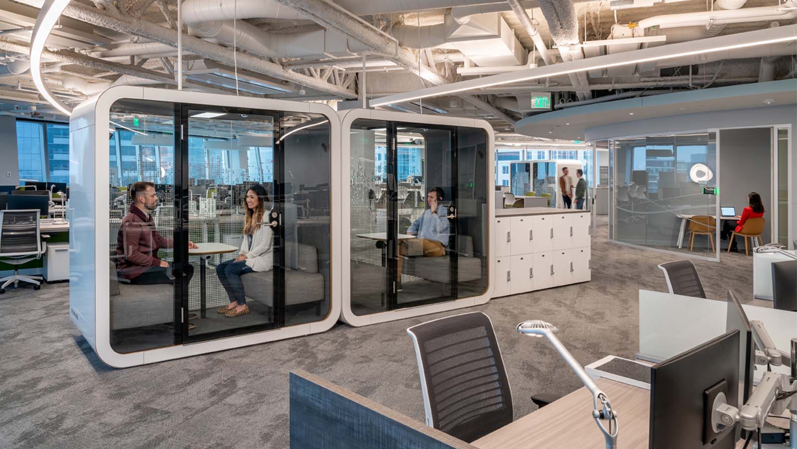 Ptc Boston Hq, privacy cubes and work stations