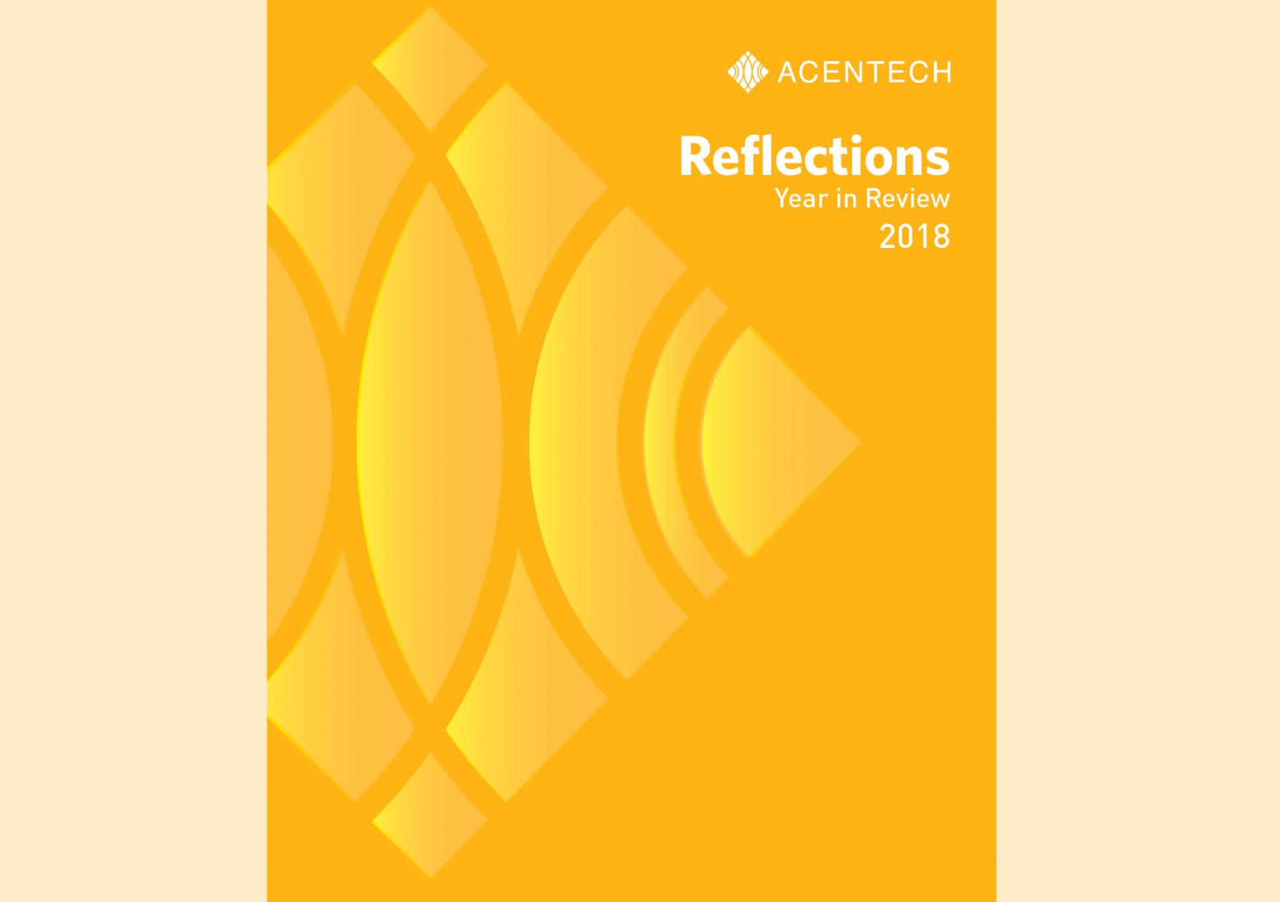 Yellow Cover of the Acentech 2018 Reflection Yearbook