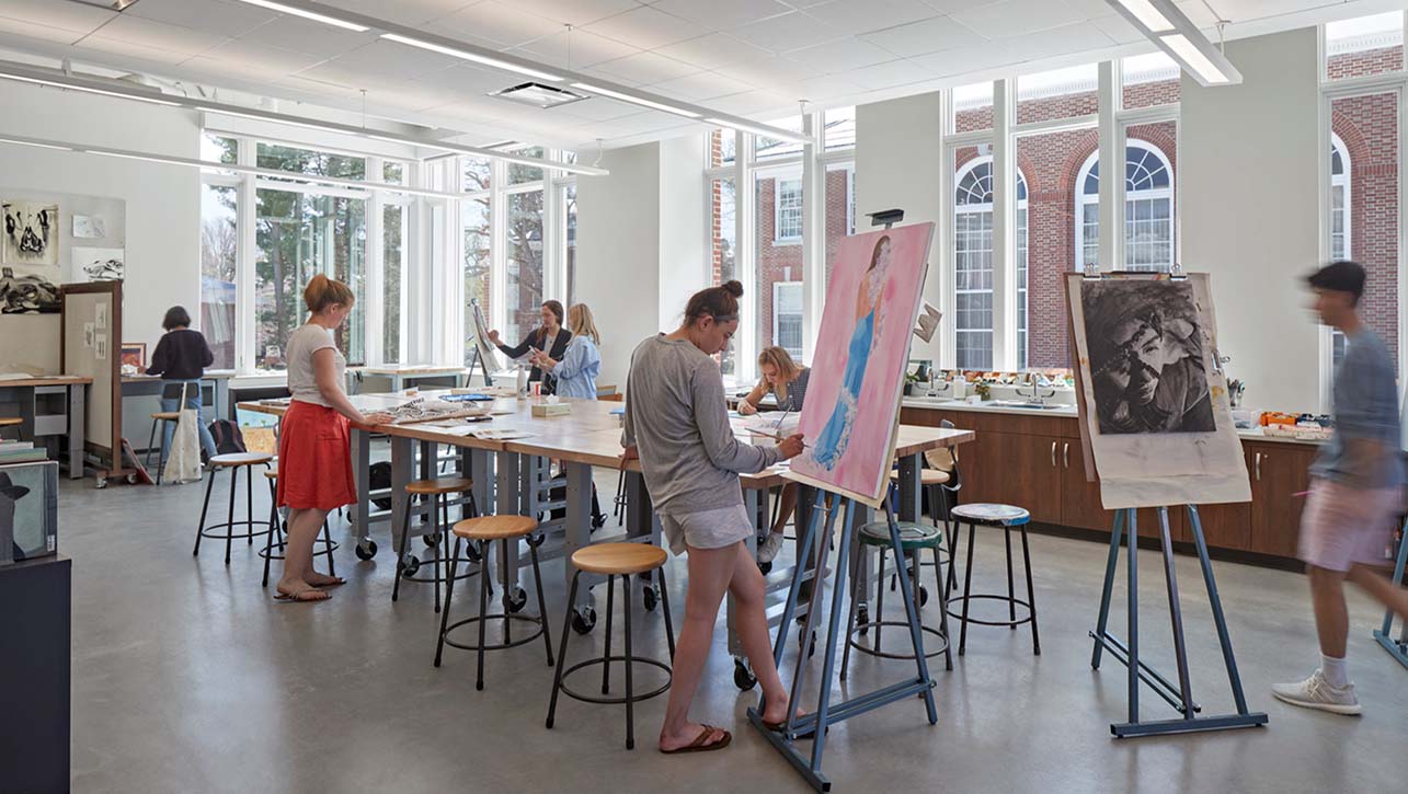 Middlesex School Bass Arts Pavilion and Danoff Center for the Visual Arts, painting classroom