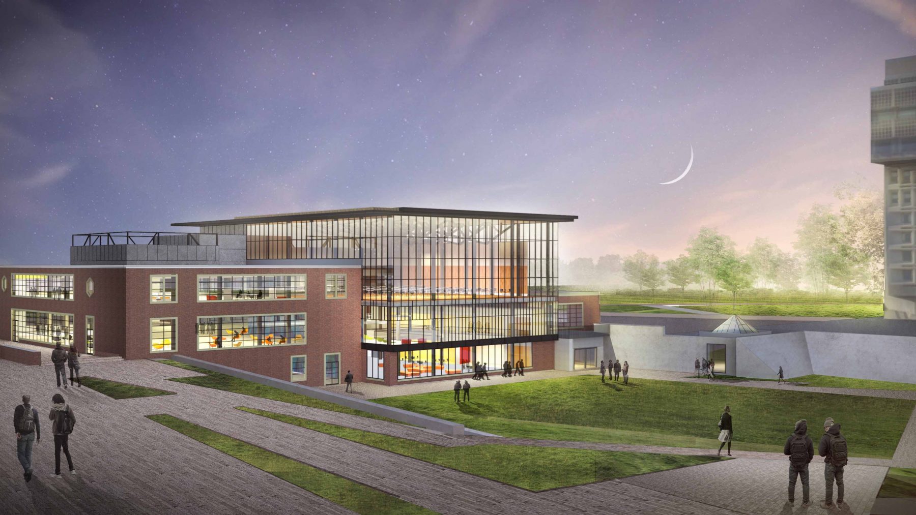 Umass Amherst Student Center, exterior rendering