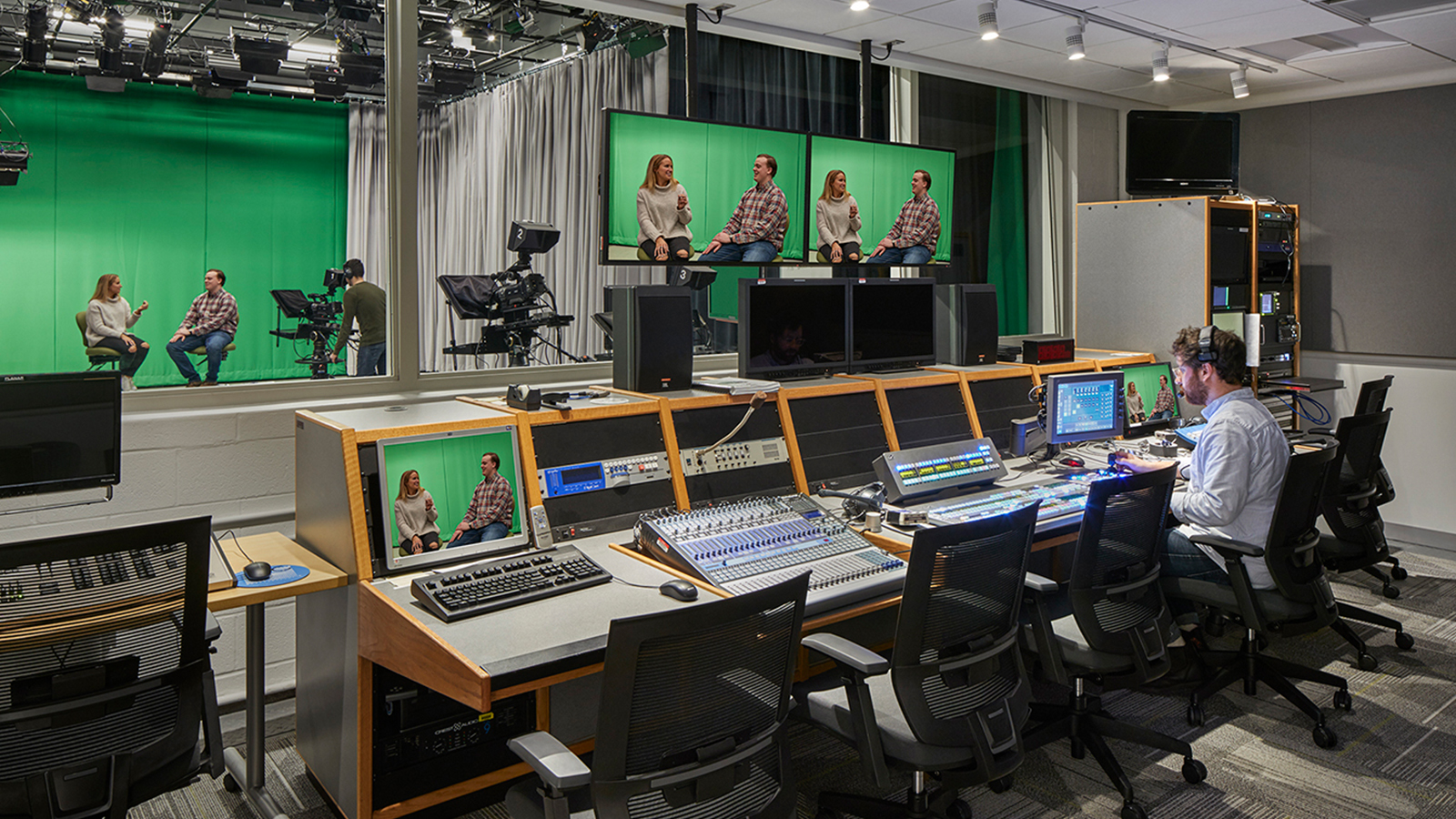 Eastern Connecticut State University Communications and Goddard Hall And Goddard Hall, greenscreen broadcast room