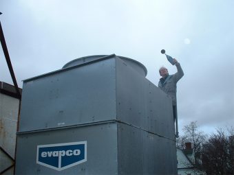 James Barnes conducting site measurements