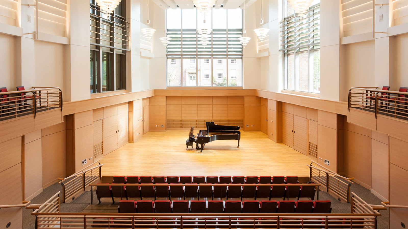 Deerfield Hess Center for the arts, recital hall with piano