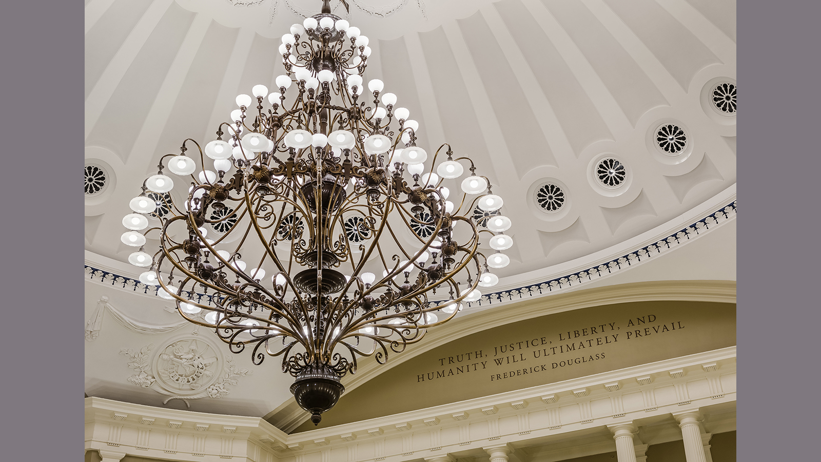 Mass State House Senate Chamber chandelier