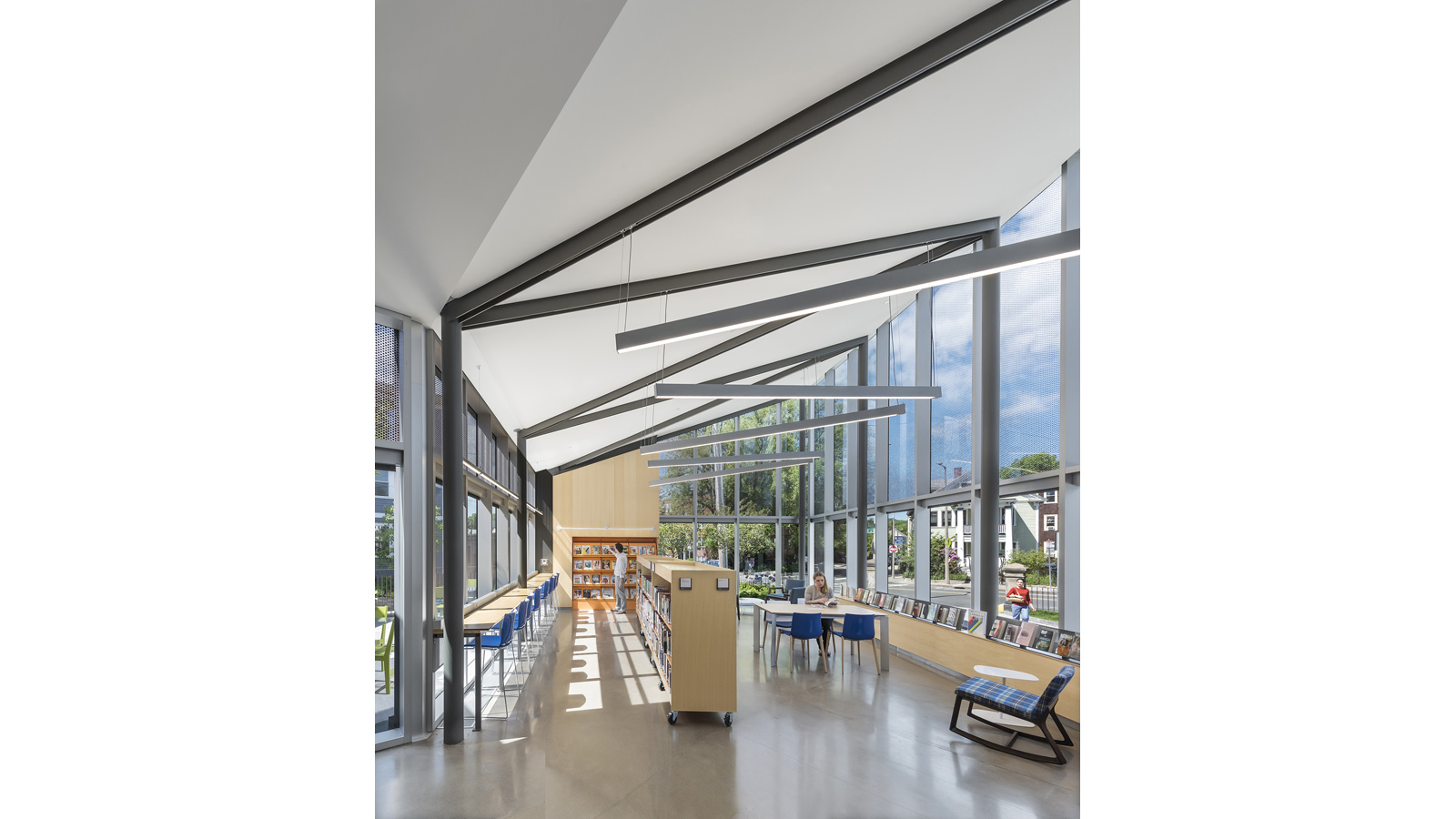 An image of the Boston Public library Jamaica Plain branch Children's reading area