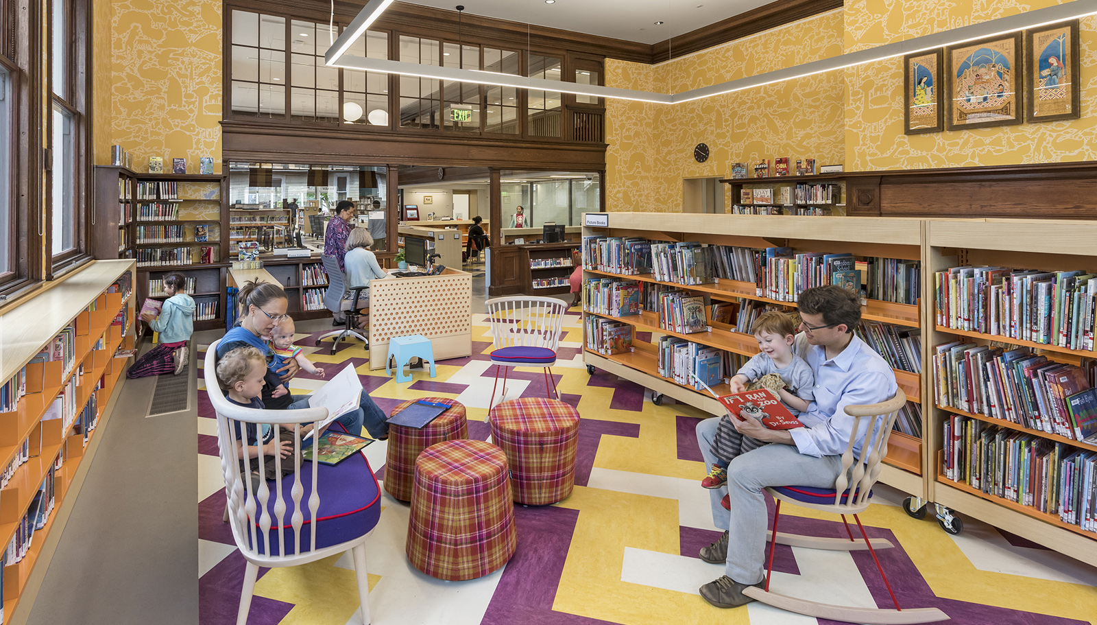 An image of the Boston Public library Jamaica Plain branch Children's reading room