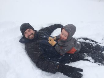 Ben D and son playing in the snow