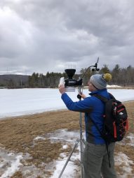 Ethan Brush conducting Sound Measurements