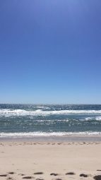 A photo of the beach and horizon