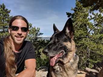 Jay Bliefnick Hiking with his dog