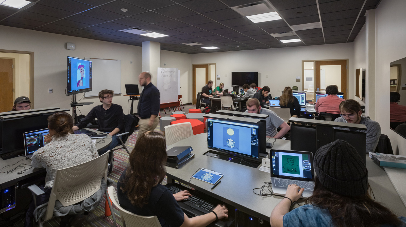 Indiana University Franklin Hall Media School graphic design computer room