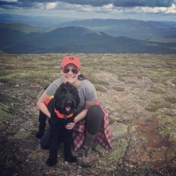 Kelsey Rogers Hiking with Dog Sadie