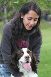 Mariana Botero with her dog