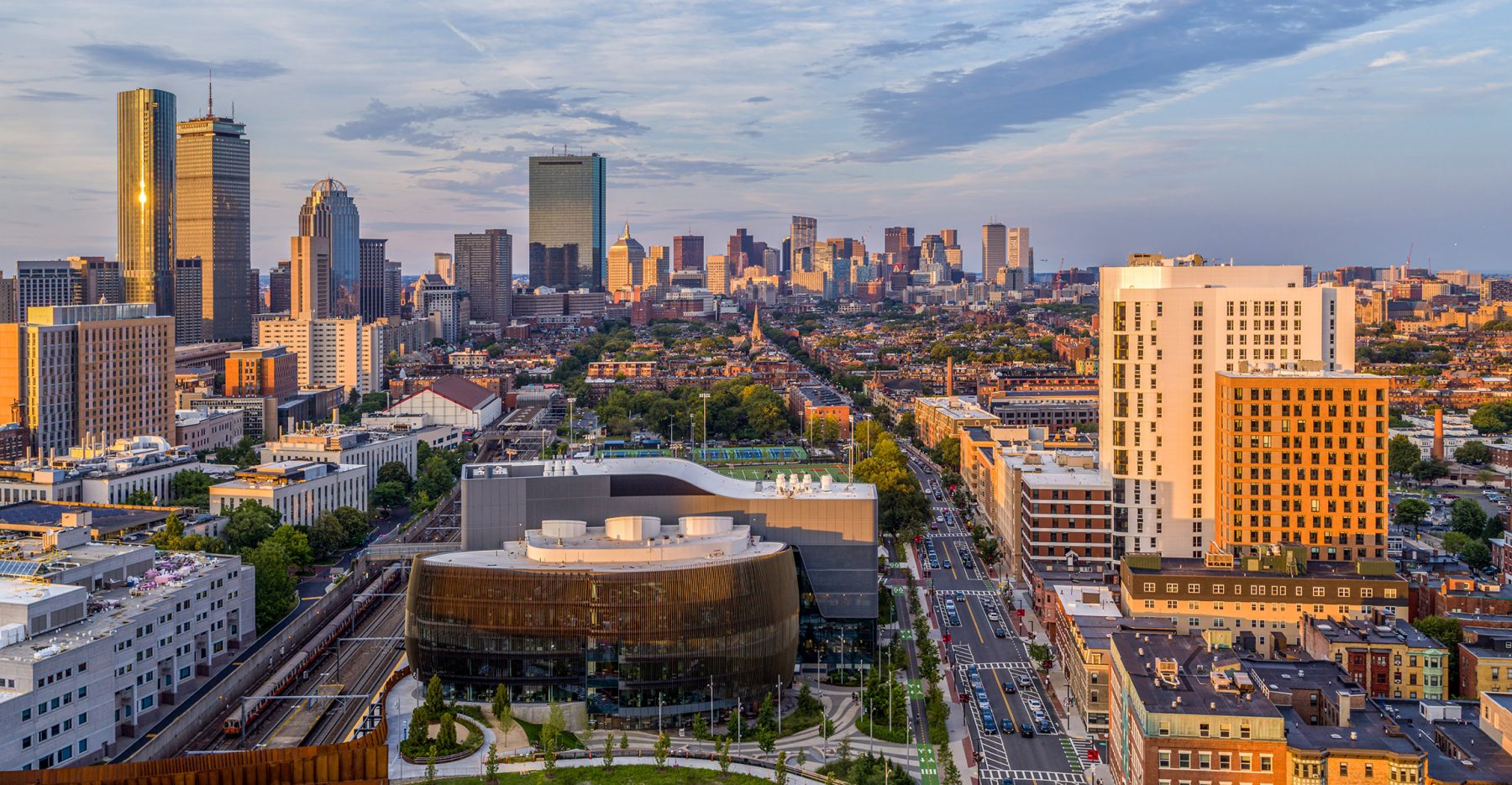 Northeastern University ISEC aerial view.