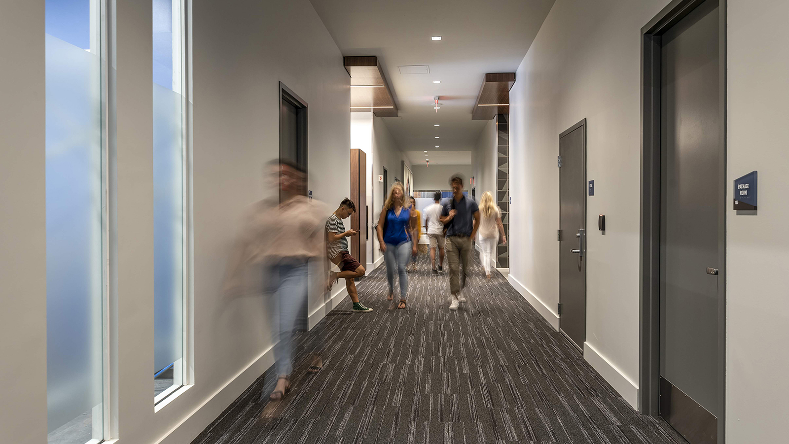 Northeastern University Lightview Apartments hallway