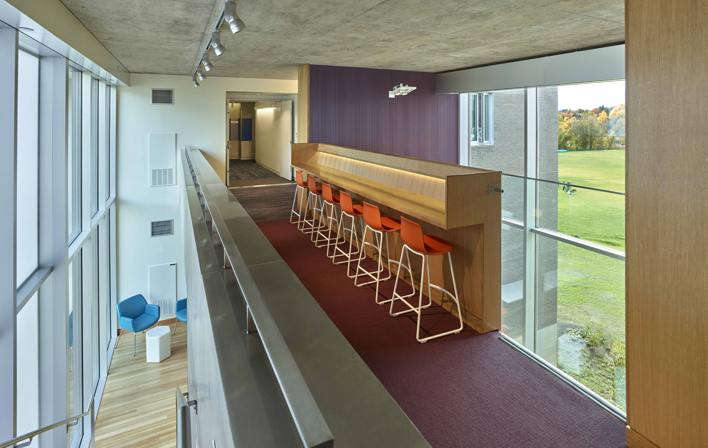 Amherst College Greenway Residences. seating area