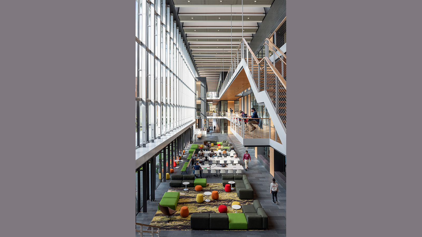 Amherst Science Center Atrium and dining area