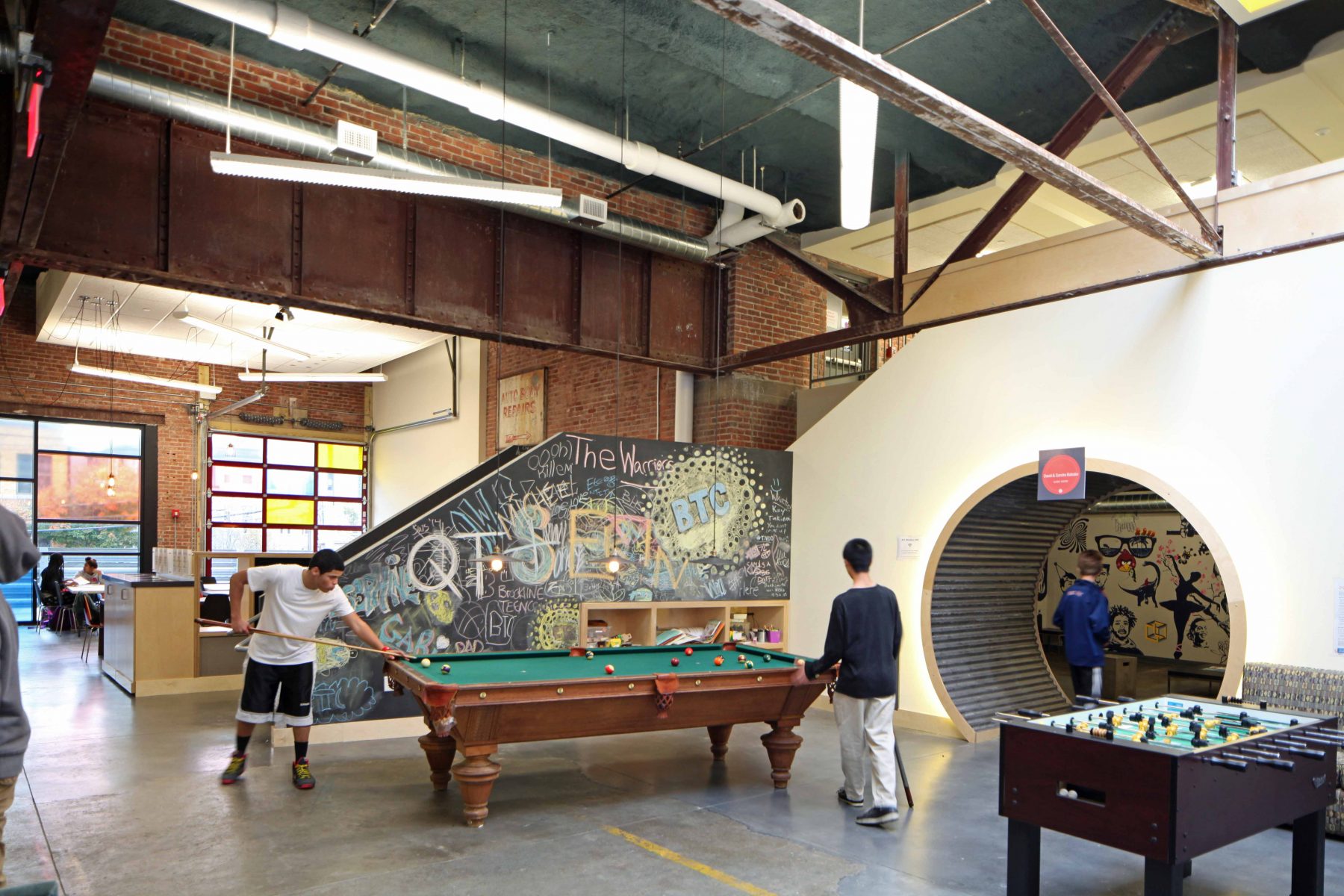 Brookline Teen Center Game Area with pool and foosball