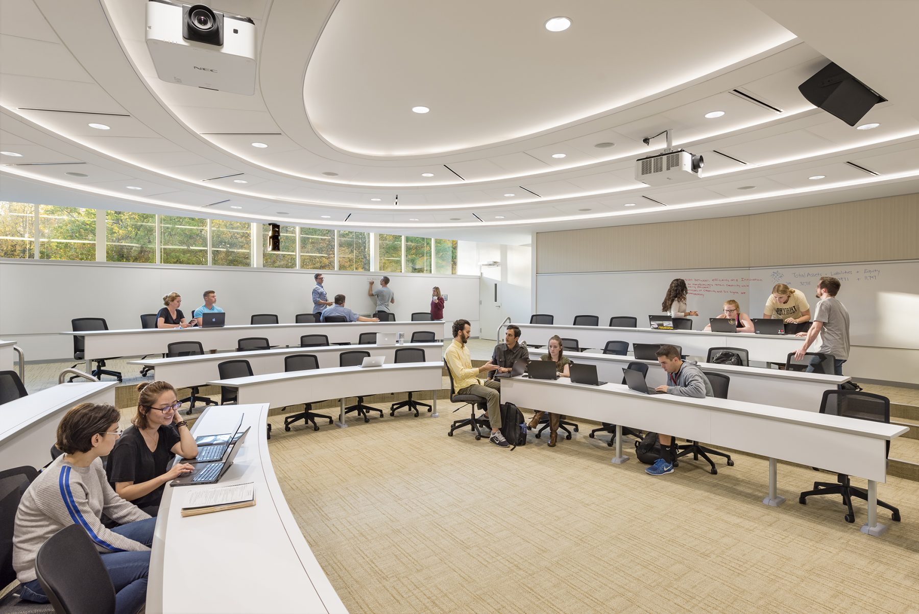 Bryant Academic Innovation Center horseshoe shaped lecture Classroom