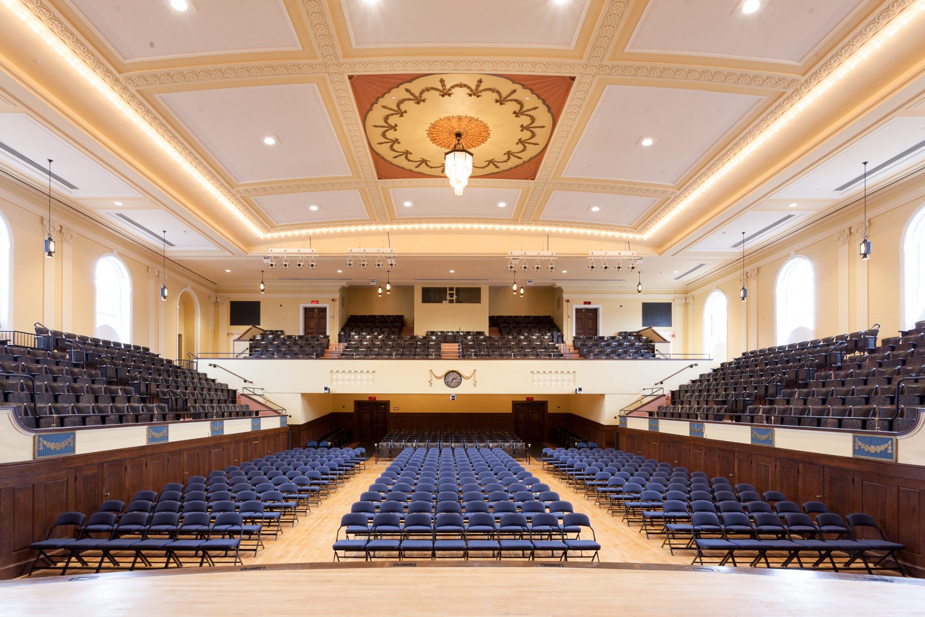 Cary Memorial Hall Interior Seating, view from stage
