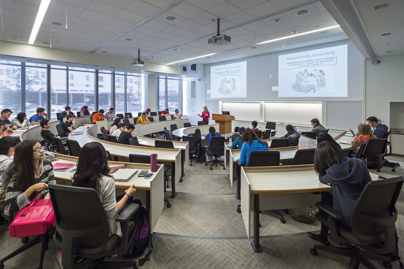 Drexel Lebow College Classroom, full accounting class being taught