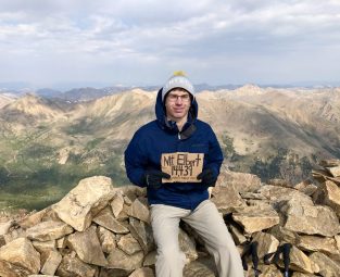 Colin Worrich on top of Mt. Elbert