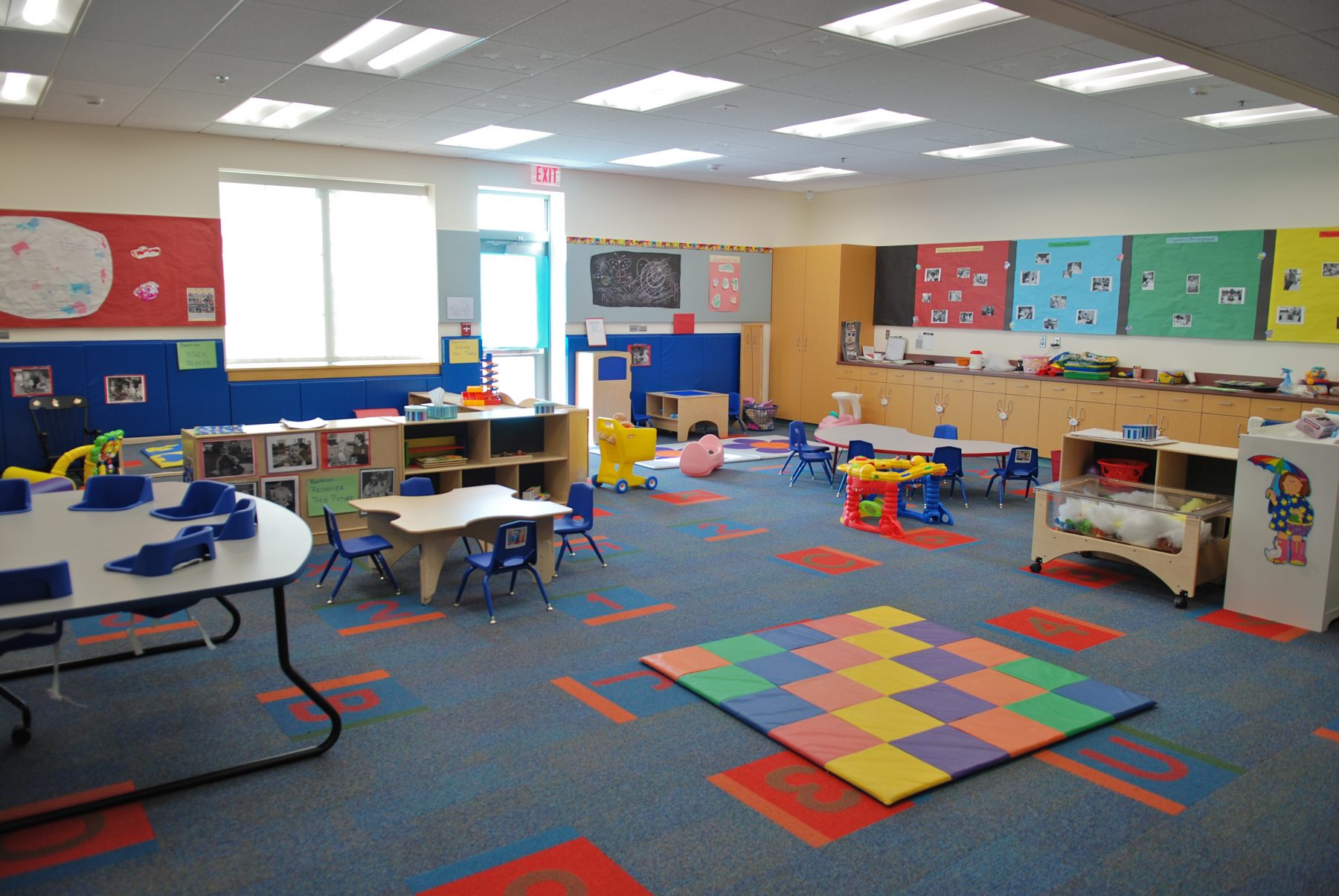 Maryland School For The Deaf Classroom with colorful mats on the floor