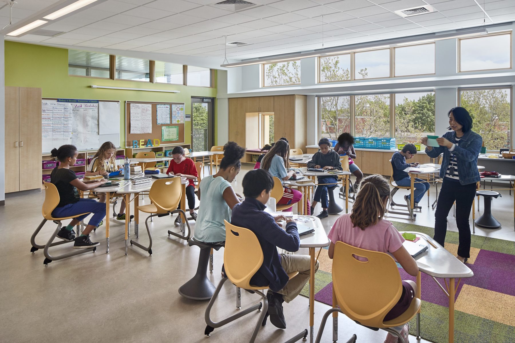 Martin Luther King Jr School classroom with students