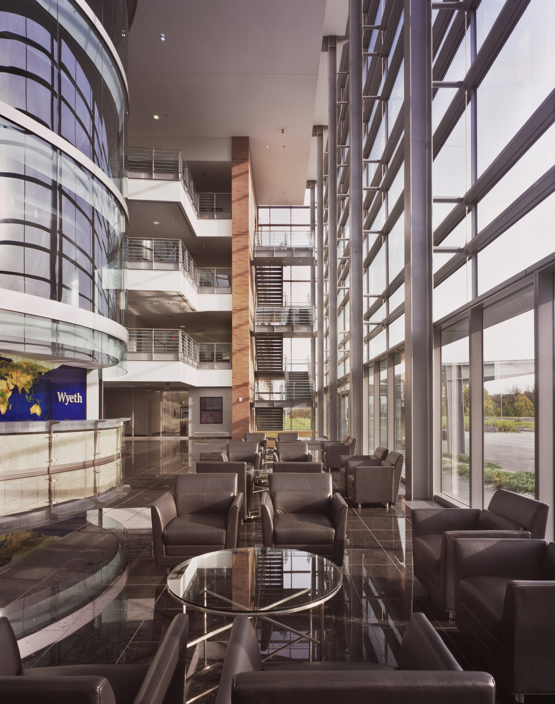 Wyeth Hq Atrium with seating area